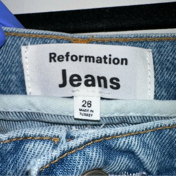 Reformation Jeans Brynn High Rise Wide Leg Trouser Jeans in Oneida Women Size 26 - Picture 5 of 14